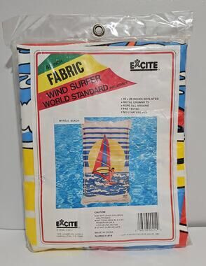 NEW Vintage Inflatable Raft 45" Fabric Canvas 1987 Pool Float Excite Beach